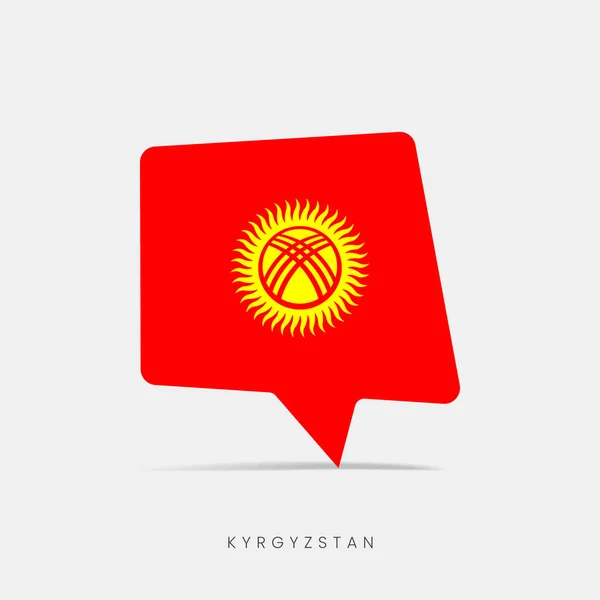 Kirgisische Flagge Blase Chat Symbol — Stockvektor