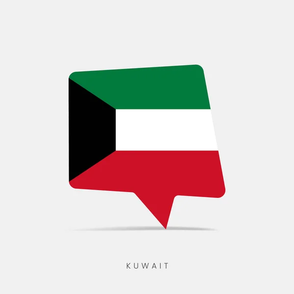Kuvait Zászló Buborék Chat Ikon — Stock Vector