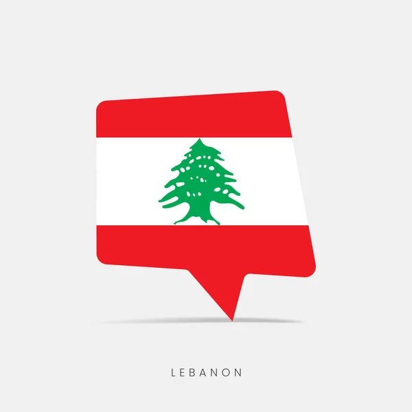 Lebanon Flag Bubble Chat Icon — Stock Vector