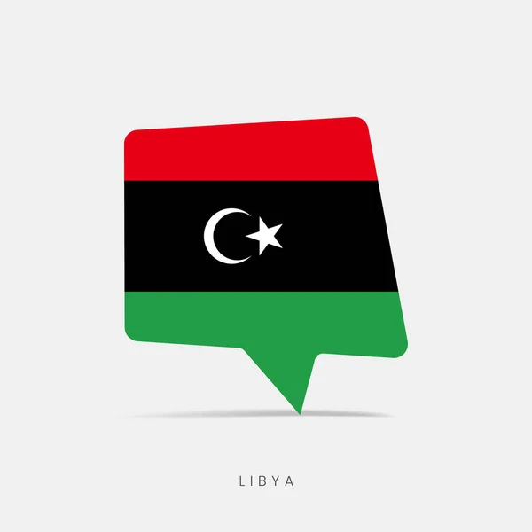 Libya Bayrak Baloncuk Sohbet Simgesi — Stok Vektör
