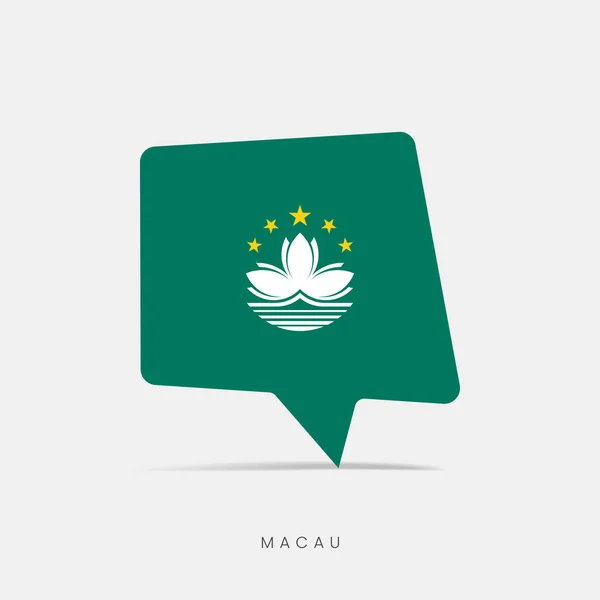 Makaó Zászló Buborék Chat Ikon — Stock Vector