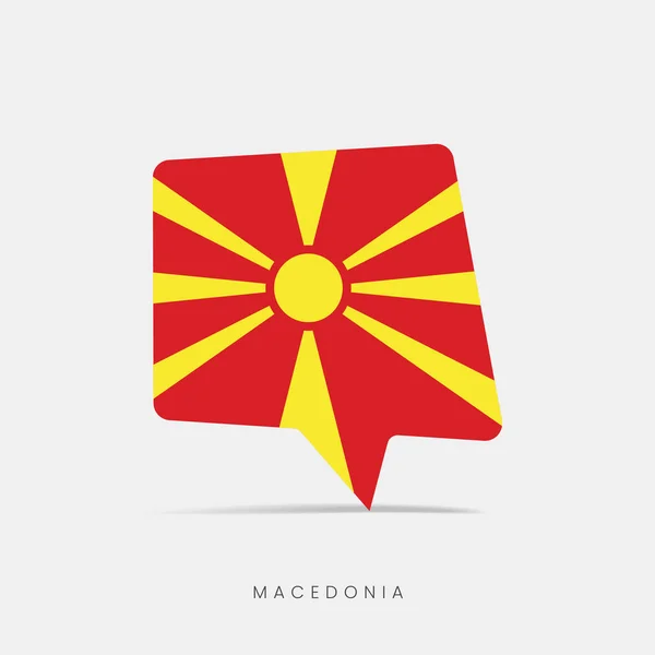 Makedonien Flagga Bubbla Chatt Ikon — Stock vektor