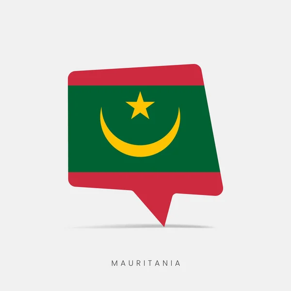 Mauritánia Zászló Buborék Chat Ikon — Stock Vector