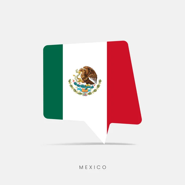 Bandera México Burbuja Icono Chat — Vector de stock