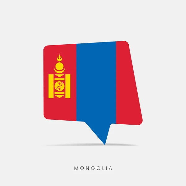 モンゴル国旗バブルチャットアイコン — ストックベクタ
