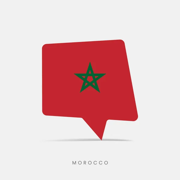 Drapeau Maroc Bulle Chat Icône — Image vectorielle