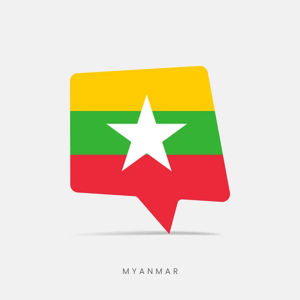 Mianmar Zászló Buborék Chat Ikon — Stock Vector