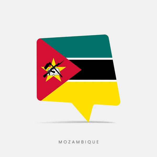 Mozambique Drapeau Bulle Chat Icône — Image vectorielle