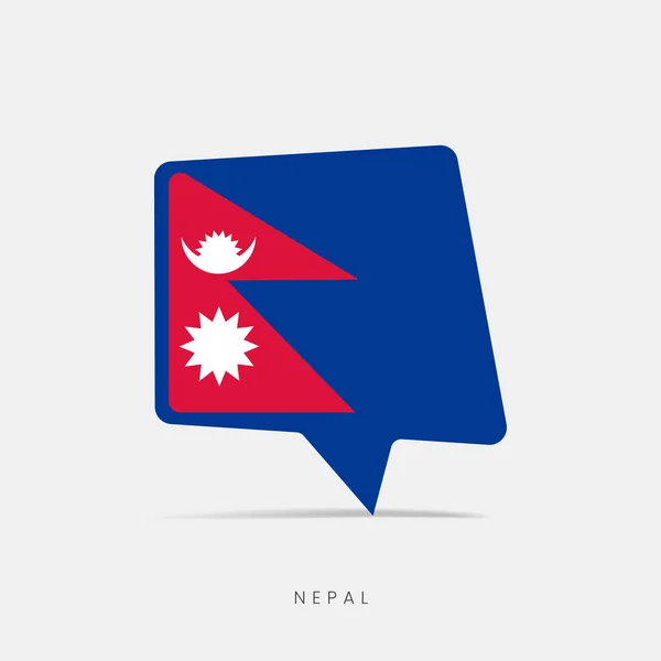 Nepal Flaga Bańka Czat Ikona — Wektor stockowy