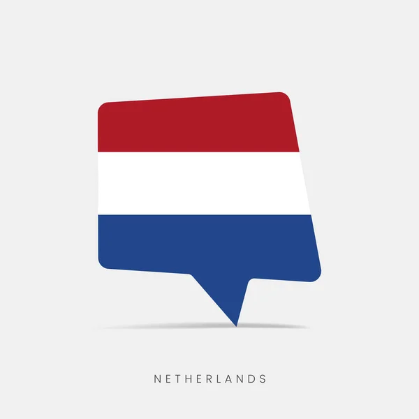 Ícone Bate Papo Bolha Bandeira Holanda — Vetor de Stock