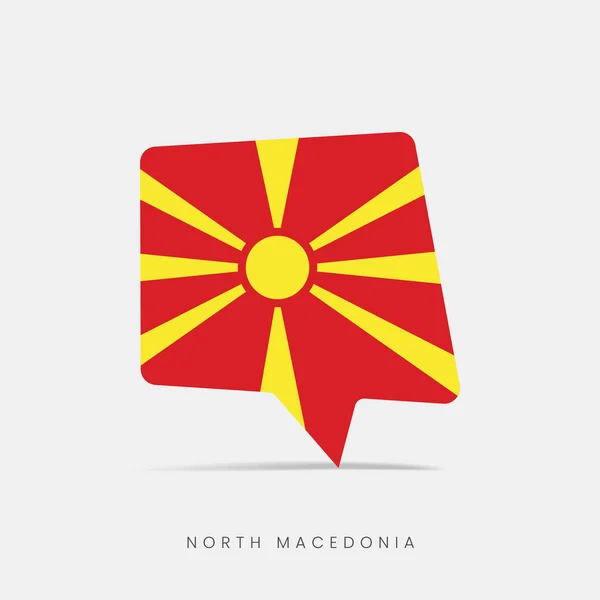 Ikona Vlajkového Chatu Severní Makedonie — Stockový vektor