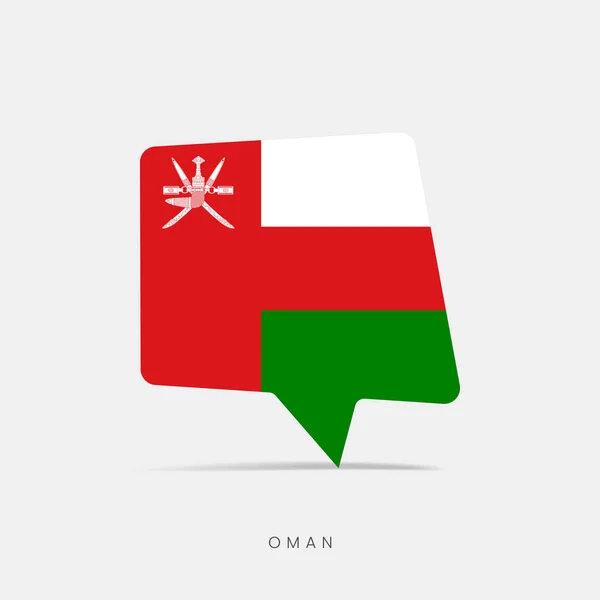 Omán Zászló Buborék Chat Ikon — Stock Vector