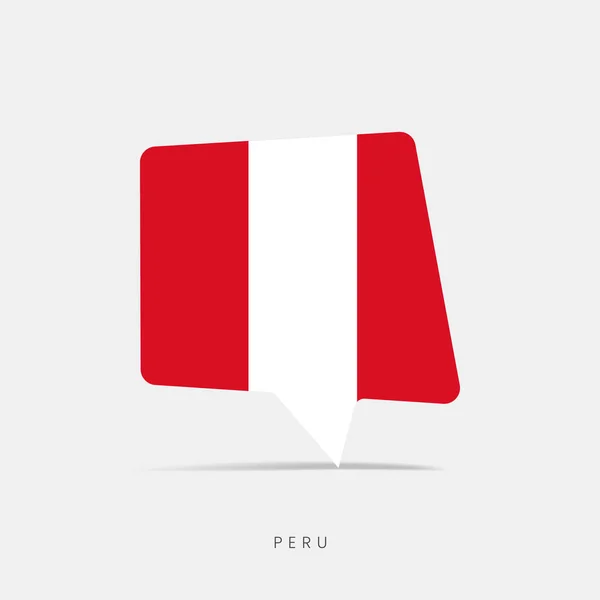 Bandera Perú Burbuja Icono Chat — Vector de stock