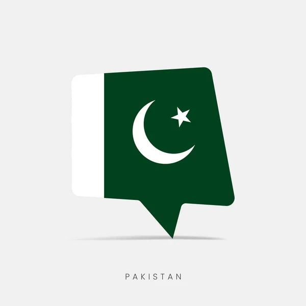 Bandera Pakistán Burbuja Icono Chat — Vector de stock
