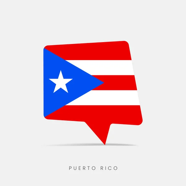 Puerto Rico Flagga Bubbla Chatt Ikon — Stock vektor
