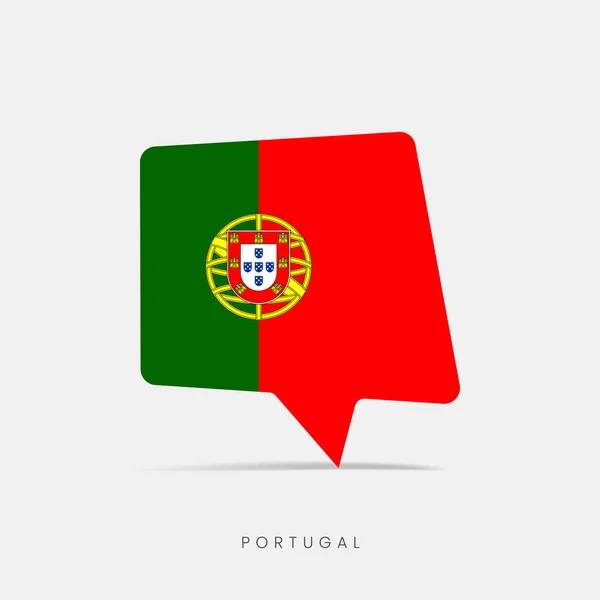 Ícone Bate Papo Bolha Bandeira Portugal — Vetor de Stock