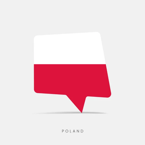 Poland Flag Bubble Chat Icon — Stock Vector
