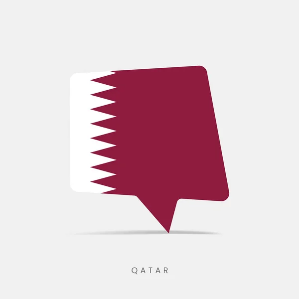 Katar Zászló Buborék Chat Ikon — Stock Vector
