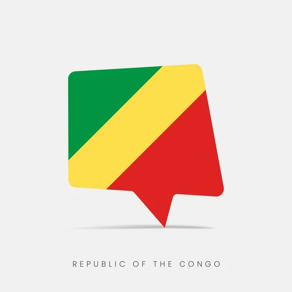 Republic Congo Flag Bubble Chat Icon — Stock Vector