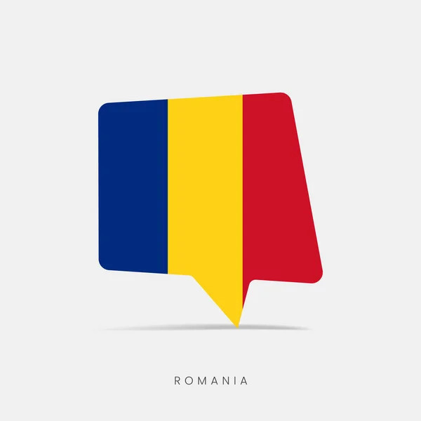 Romania Flag Bubble Chat Icon — Stock Vector
