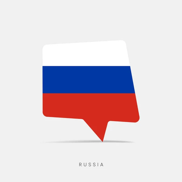Ryssland Flagga Bubbla Chatt Ikon — Stock vektor