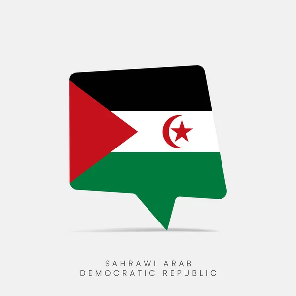 Sahra Arap Demokratik Cumhuriyeti Bayrak Sohbet Simgesi — Stok Vektör