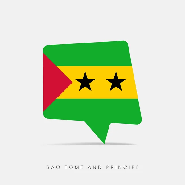 Santo Tomé Príncipe Bandera Burbuja Icono Chat — Archivo Imágenes Vectoriales