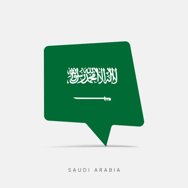Szaúd Arábia Zászló Buborék Chat Ikon — Stock Vector