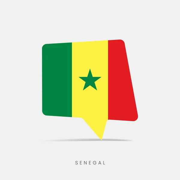 Drapeau Sénégal Bulle Chat Icône — Image vectorielle