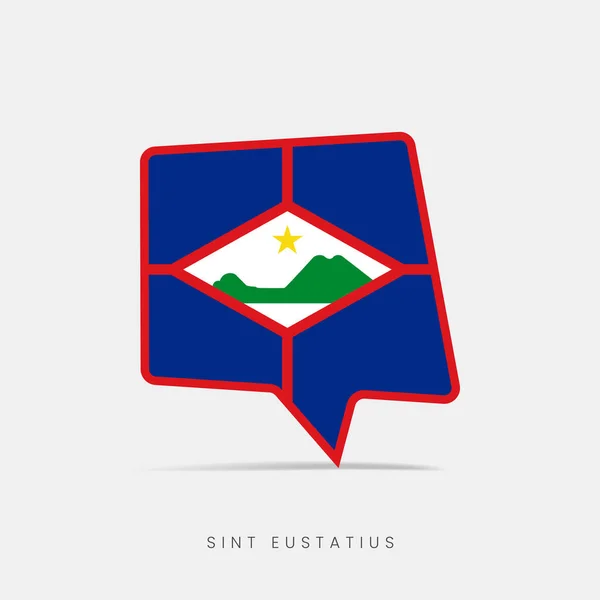 Ikona Bublinového Chatu Vlajky Sint Eustatius — Stockový vektor
