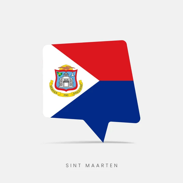 Sint Maarten Flag Bubble Chat Icon — Stock Vector