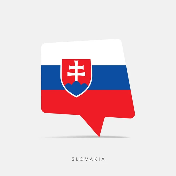 Ícone Bate Papo Bolha Bandeira Eslováquia — Vetor de Stock