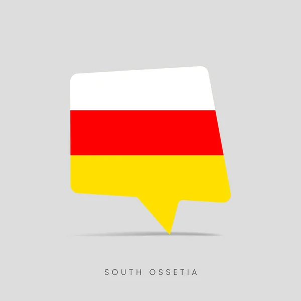 Syd Ossetien Flagga Bubbla Chatt Ikon — Stock vektor