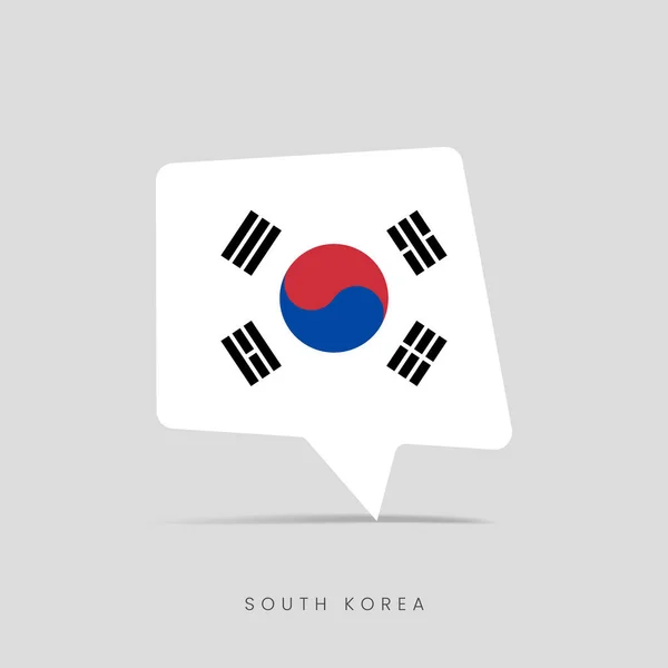 Corea Del Sur Bandera Burbuja Icono Chat — Archivo Imágenes Vectoriales