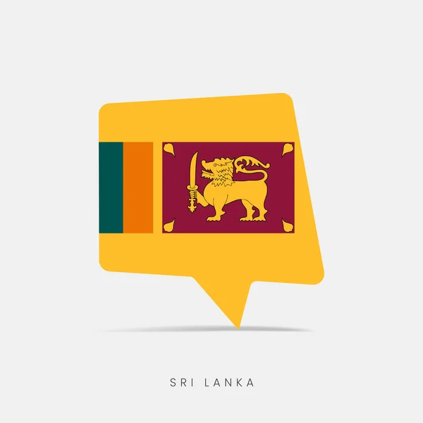 Drapeau Sri Lanka Bulle Chat Icône — Image vectorielle