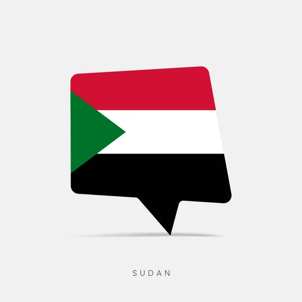 Szudáni Zászló Buborék Chat Ikon — Stock Vector