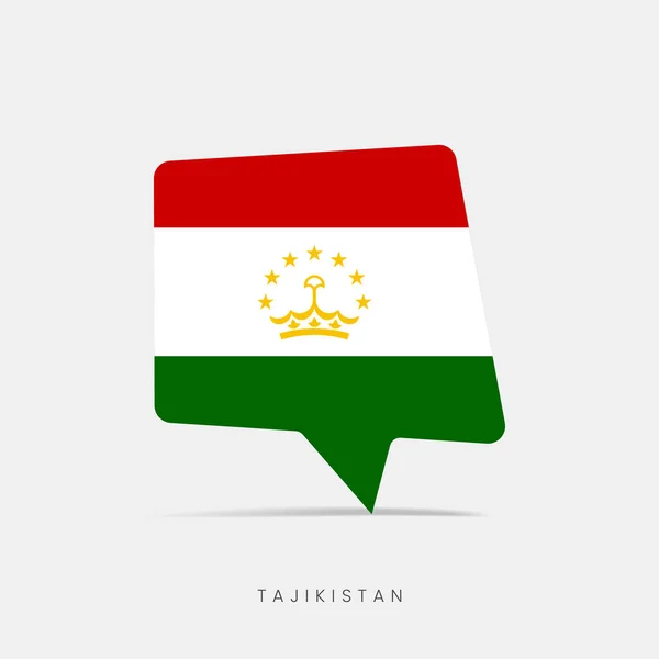 Tádzsikisztán Zászló Buborék Chat Ikon — Stock Vector