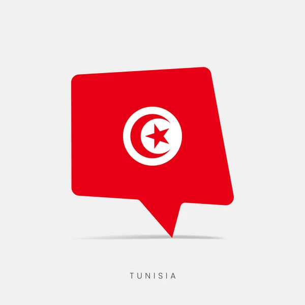 Tunísia Ícone Bate Papo Bolha Bandeira — Vetor de Stock