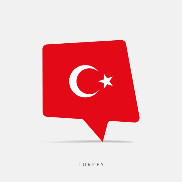 Turquia Ícone Bate Papo Bolha Bandeira — Vetor de Stock