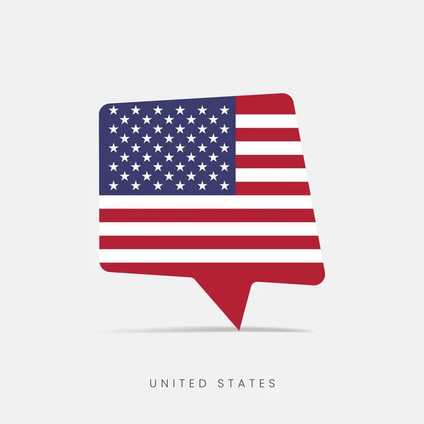 Estados Unidos Bandera Burbuja Icono Del Chat — Archivo Imágenes Vectoriales