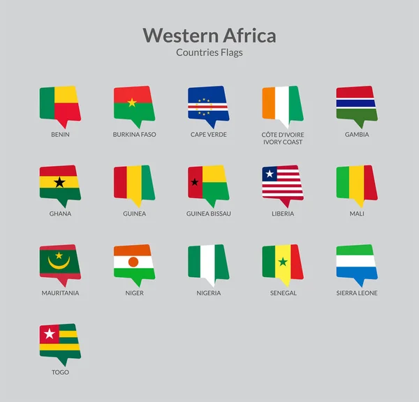 서아프리카의 나라들 이성화 수집을 기조하다 — 스톡 벡터