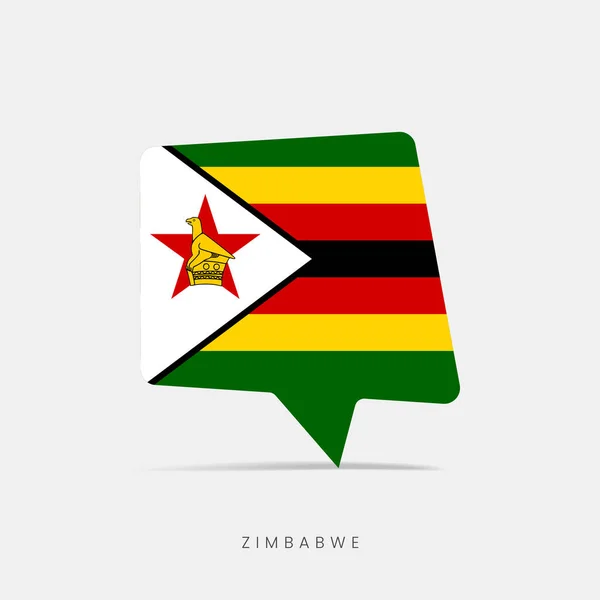 Zimbabwe Flaga Bańka Czat Ikona — Wektor stockowy