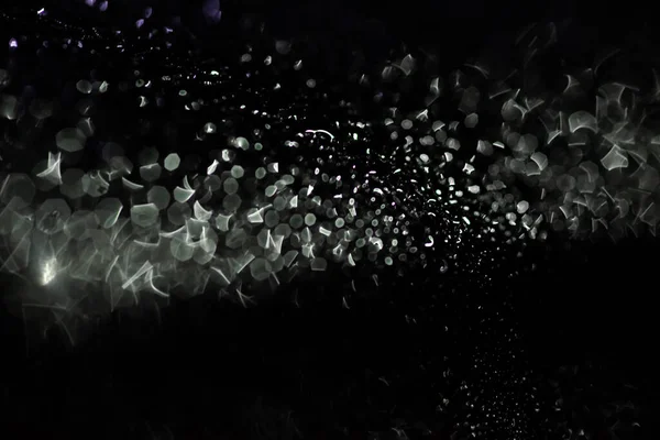Abstract Silver Bokeh Black Background — Stock Photo, Image