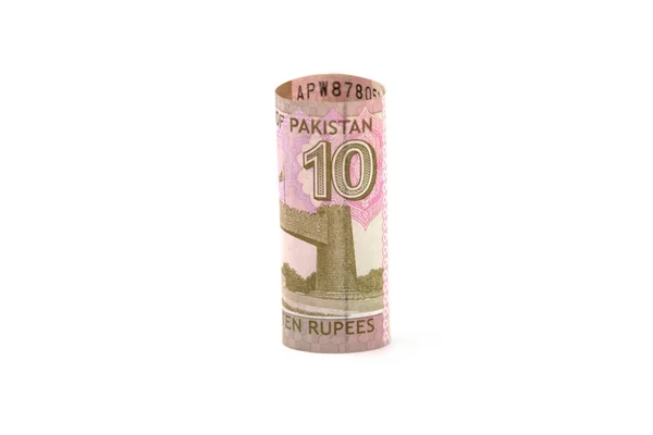Banknoten Pakistanischen Rupien Rupien Note Auf Weißem Hintergrund — Stockfoto