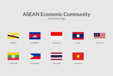 Güneydoğu Asya Ulusları Birliği - ASEAN- Dikdörtgen bayrak simgesi