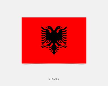 Arnavutluk, gölgeli dikdörtgen bayrak simgesi.