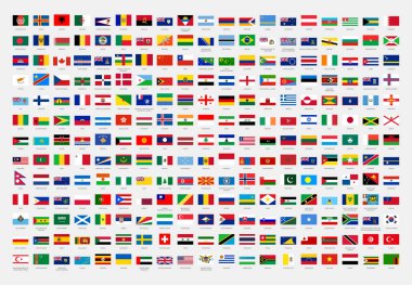 Dünya Tüm Ülkeler Dikdörtgen bayrak simgesi