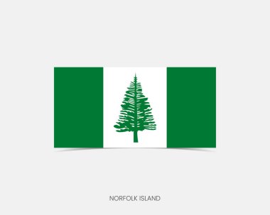 Gölgeli Norfolk Adası Dikdörtgeni bayrak simgesi.