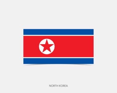 Gölgeli Kuzey Kore Dikdörtgen bayrak simgesi.