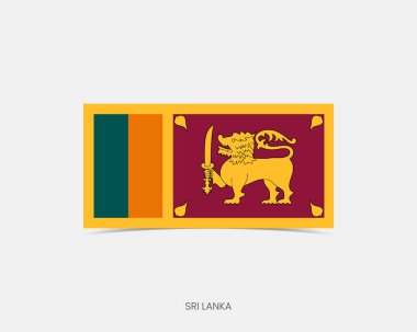 Gölgeli Sri Lanka Dikdörtgen bayrak simgesi.
